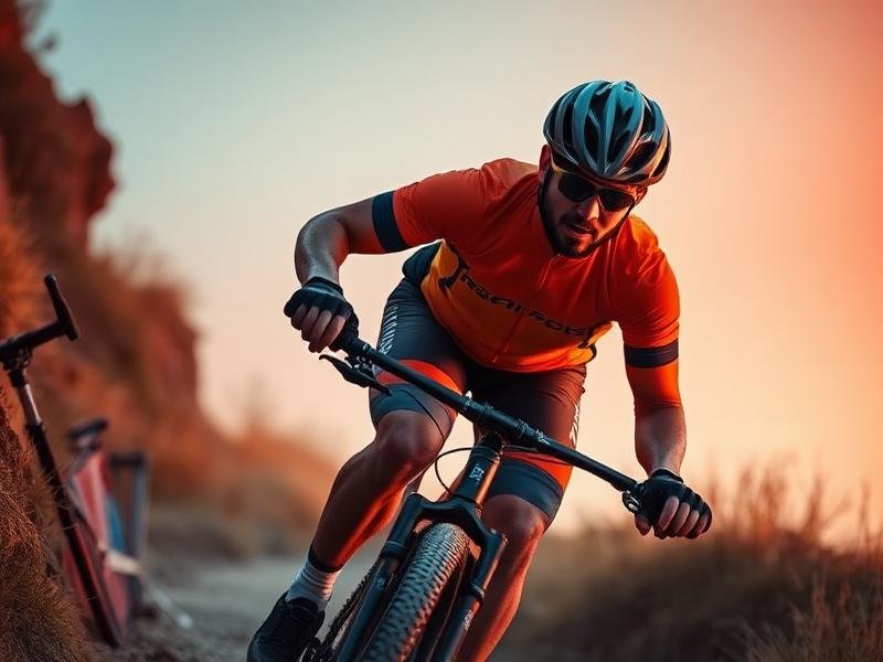 Ciclista treinando com determinação